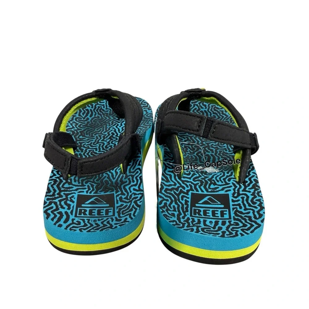 Size 6 REEF Flip Flops Baby Sandals Little AHI KIDS Blue Coral CJ4132 Toddlers